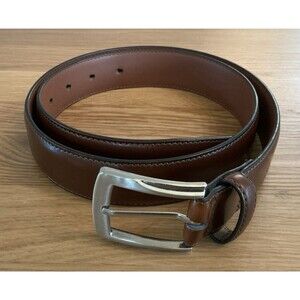 Milorde Brown Genuine Leather Dress Belt - Men's Size 32